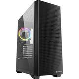 Sharkoon vs9 rgb black midi tower behuizing (zwart | 2x usb-a | 1x usb-c | rgb | tempered glass) - afbeelding 1