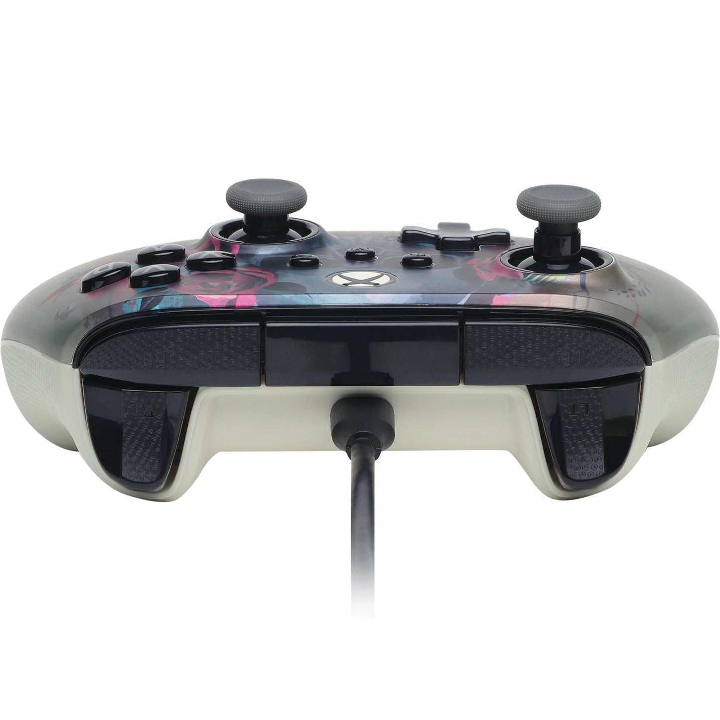 Controlador con cable powera Advantage plus para xbox series x|s - bloom gloom (silver, xbox series x|s, xbox one, PC)