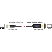 DELOCK USB-C (MASCHIO)> HDMI (MASCHIO) (Modalità DP ALT) - afbeelding 2
