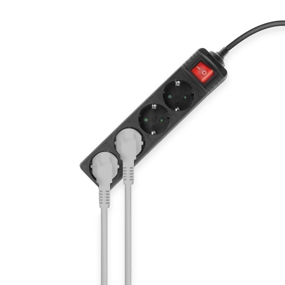 ACT CASCHE con interruttore, 4 prese, 2 m, nero