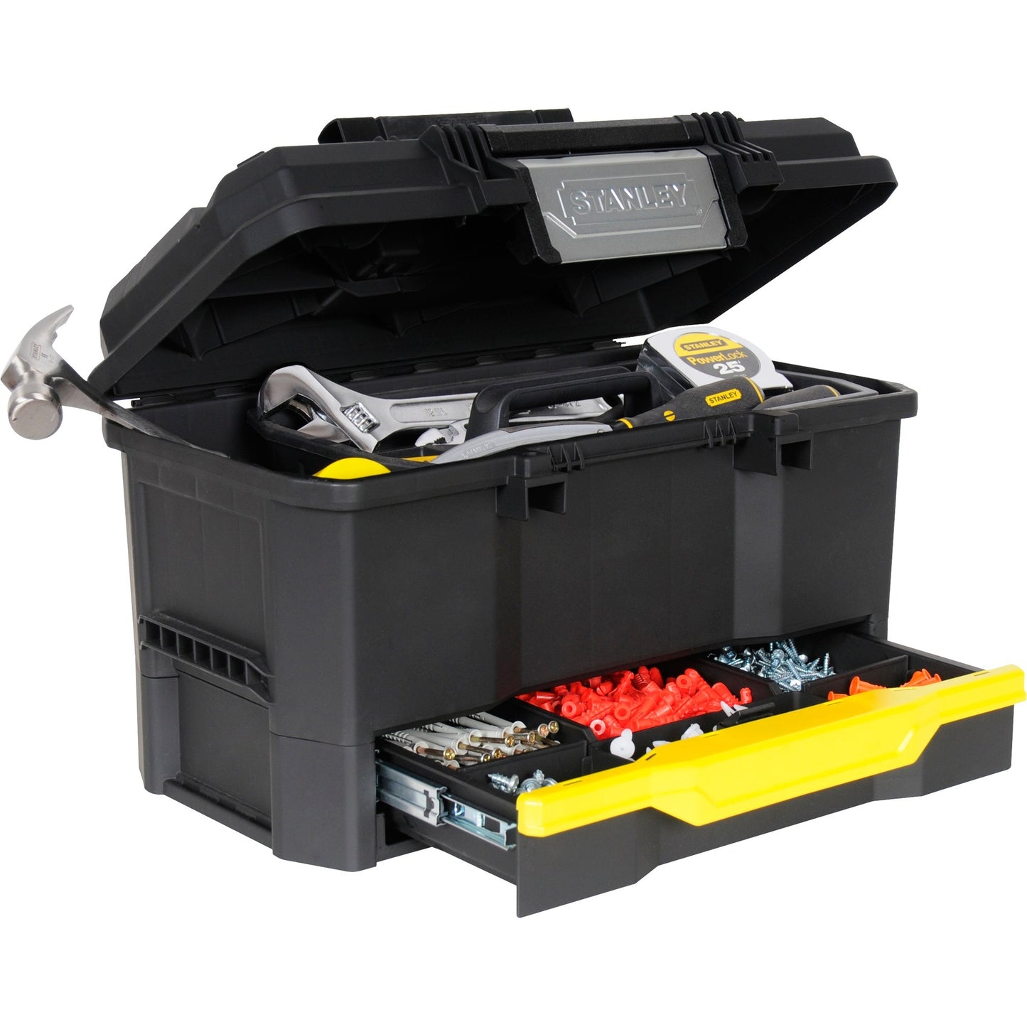 Stanley Tool Case 19 con serratura a pressione e cassetto