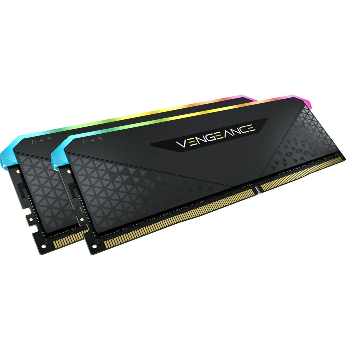 Corsair 16 gb ddr4-3200 kit werkgeheugen (zwart, cmg16gx4m2e3200c16, vengeance rgb rs, xmp 2.0)