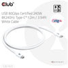 Club 3d usb-c 80gbps certified 240w 8k 240hz kabel (wit, 1.2m)