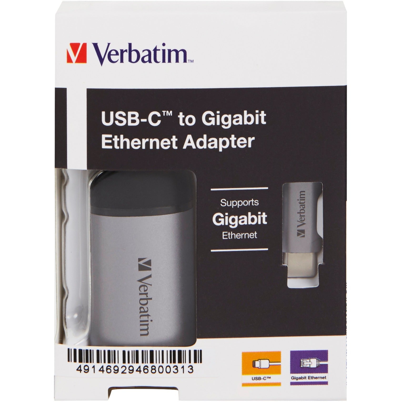 Adattatore Verbatim USB 3.2 Gen 1, USB-C> RJ-45