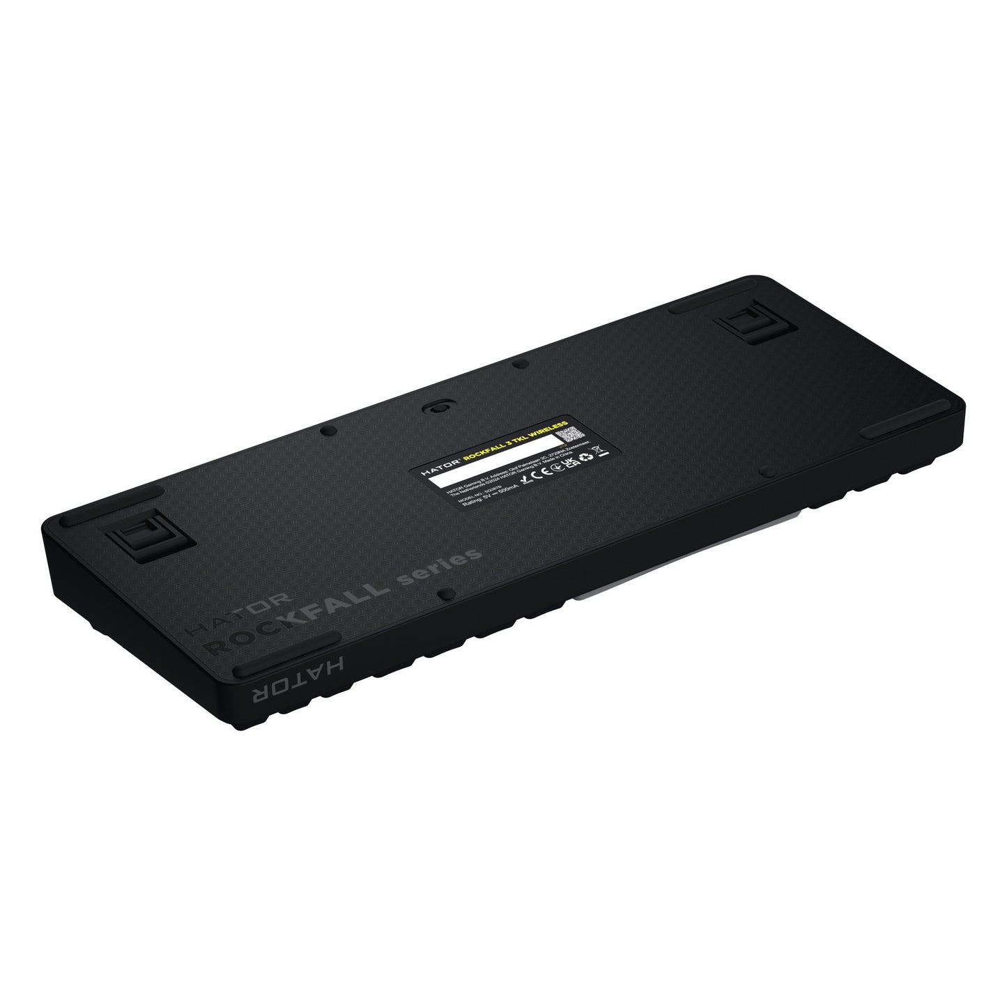 Hator Rockfall 3 TKL inalámbrico, teclado para juegos (negro, diseño de EE. UU., RGB, teclas PBT, intercambio en caliente, Bluetooth USB-C de 2,4 GHz)