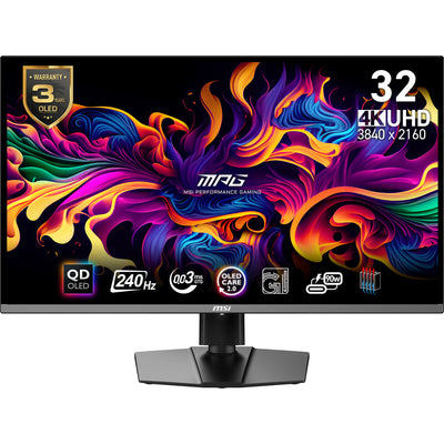 Monitor da gioco MSI MPG 321urx QD-OLED 31.5 4K UHD (nero, 2x HDMI, DisplayPort, 2x USB-A, USB-B, USB-C, 240 Hz)