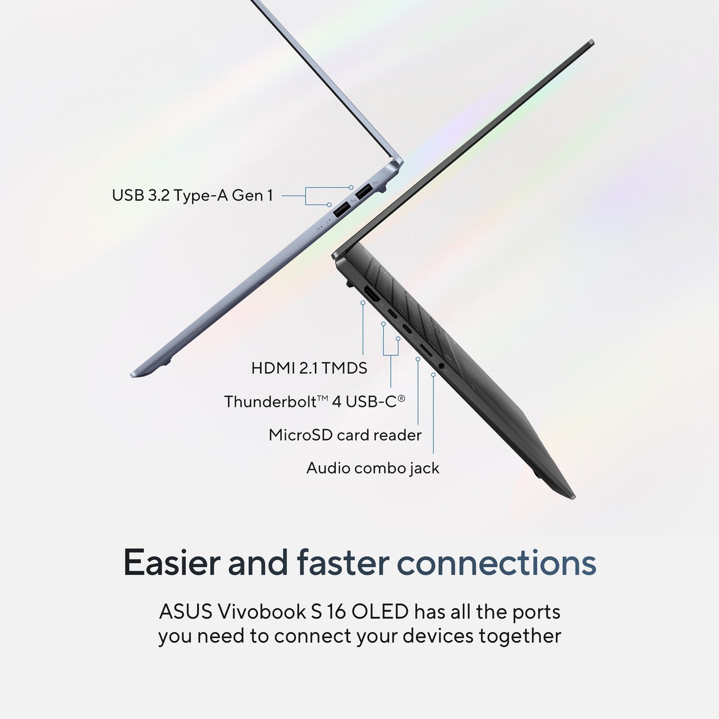 Asus vivobook s 16 oled (s5606ma-mx028w) portátil de 16 (negro | core ultra 7 155h | gráficos arc | 16 GB | 1 TB SSD)