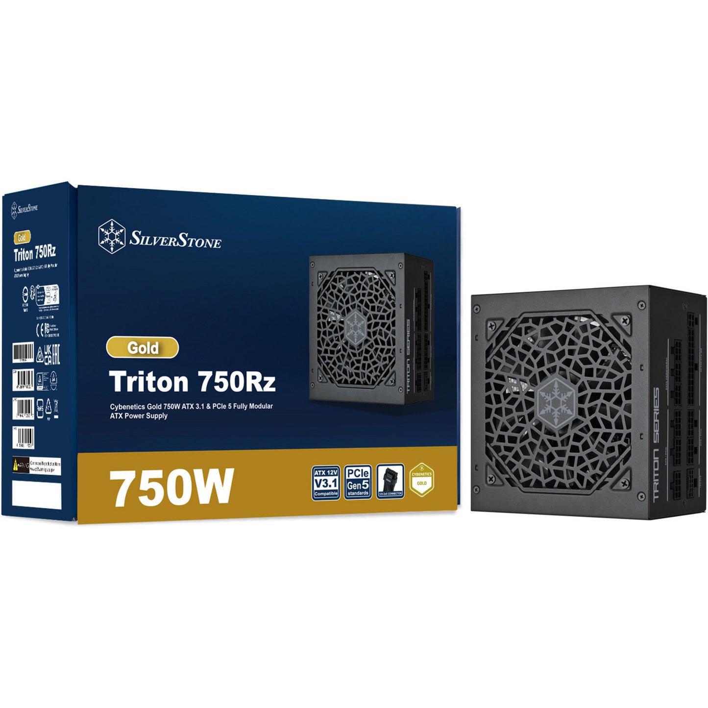 Alimentatore modulare Silverstone triton 750rz da 750 watt (nero, 1x 12v-2x6, 3x pcie)