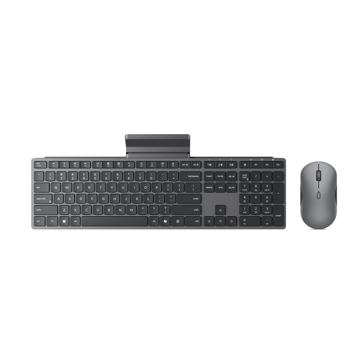 Conjunto de escritorio combinado inalámbrico multidispositivo moderno Lenovo 700 (gris, diseño estadounidense (Qwerty), 100%, 4000 ppp, 2,4 GHz, BT 5.3, USB-A)