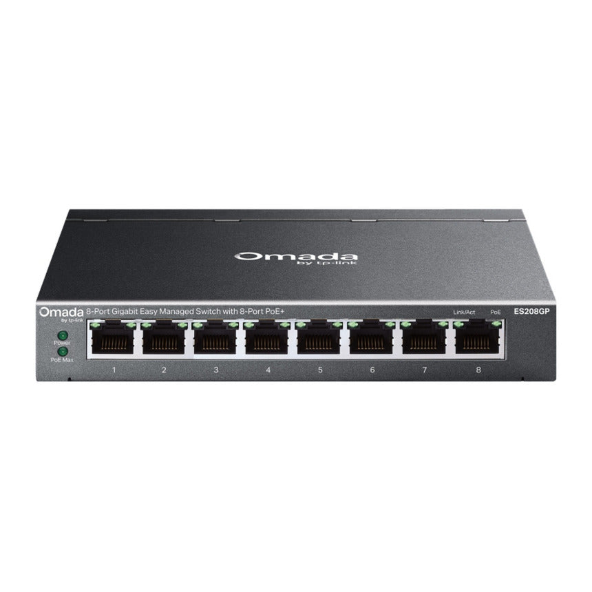 Switch Tp-link Omada es208gp Gigabit Easy Managed a 8 porte (nero, 8x Poe+)