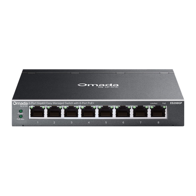 Switch Tp-link Omada es208gp Gigabit Easy Managed a 8 porte (nero, 8x Poe+)