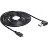 Delock usb 2.0 male left right > micro-b, 3m kabel (zwart, 83384)