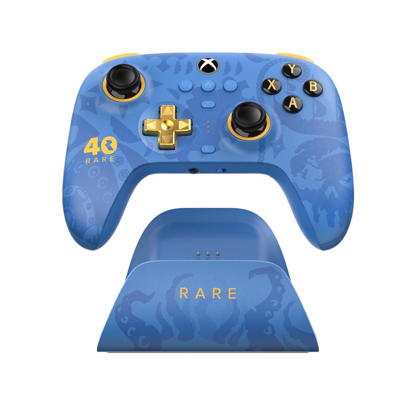 Controlador 8bitdo ultimate de 3 modos para xbox - rara edición del 40 aniversario (oro azul, xbox series x|s, xbox one, pc, bluetooth usb-c 2,4 ghz)