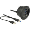Delock In-desk Hub 3 Puerto USB 3.0 + 2 Lector de tarjetas SD SLOT