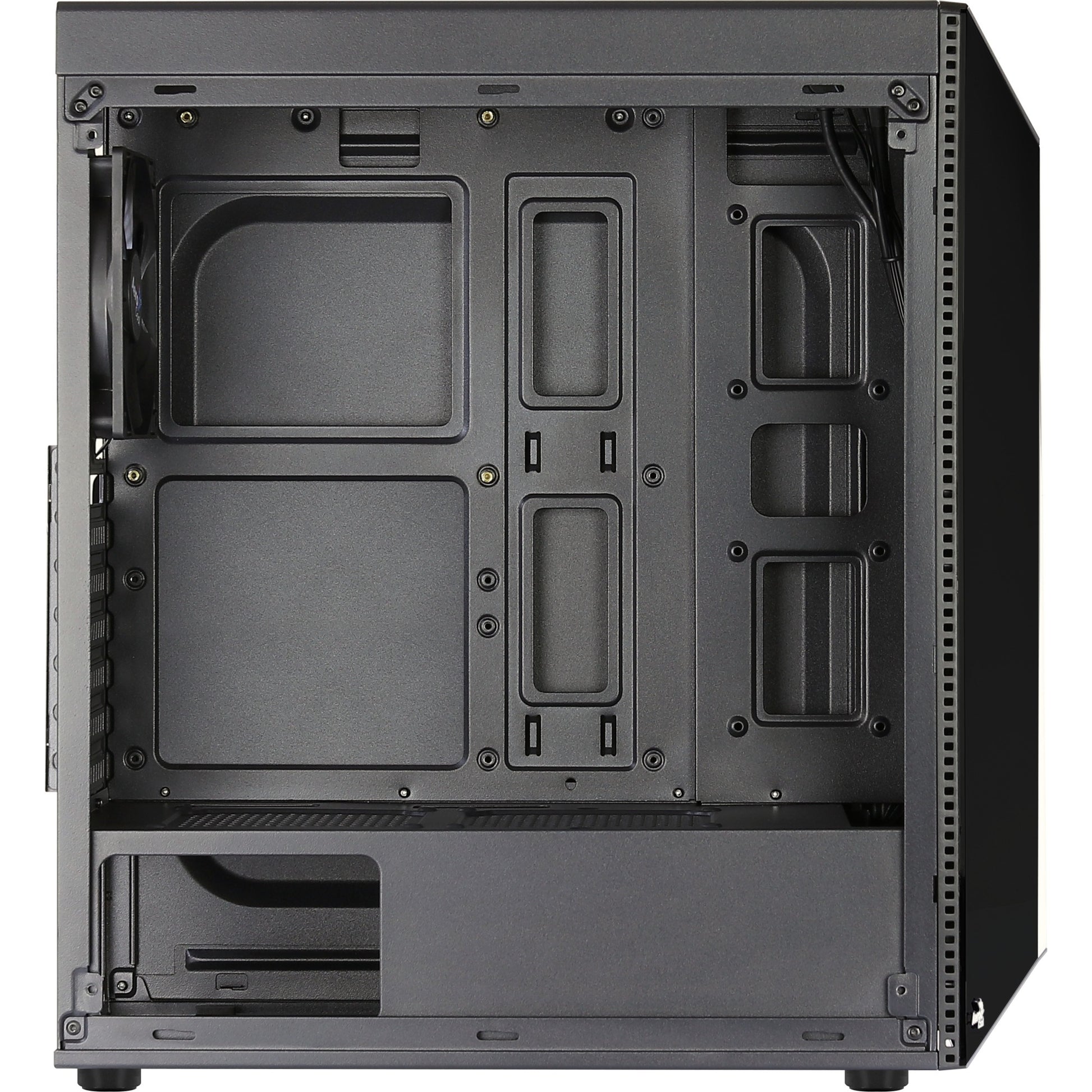 Aerocool shard midi tower behuizing (zwart | 3x usb-a | rgb | window)