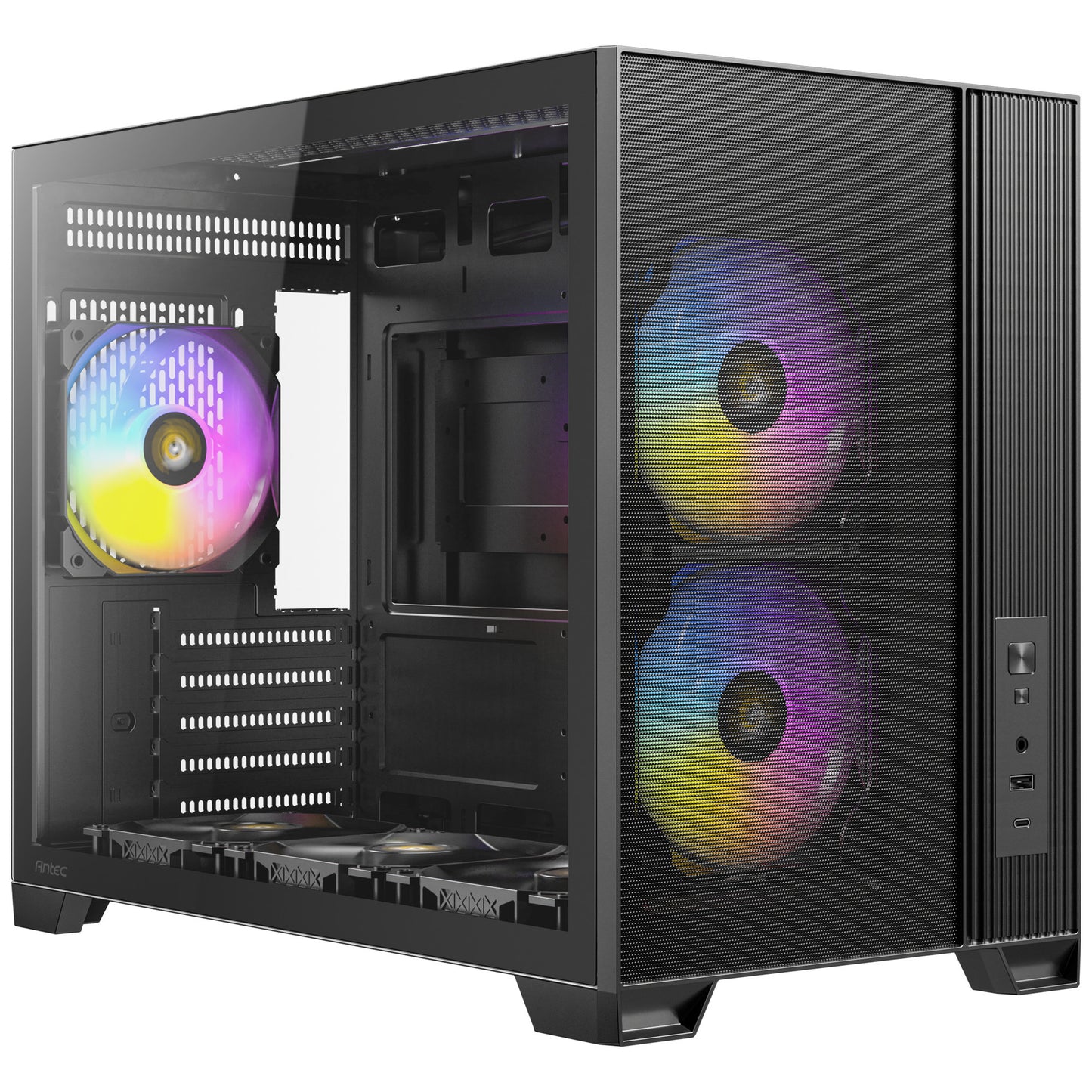 Custodia mini tower Antec Flux M (nera | 1x USB-A | 1x USB-C | vetro temperato)