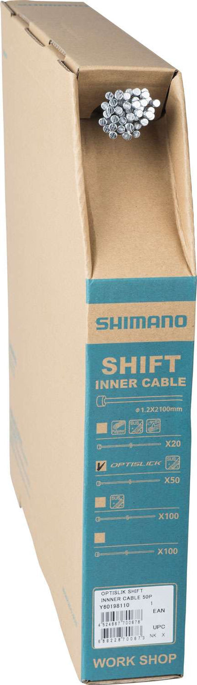 Shimano optislick shift inner cable 1.2mm x 2100mm (50 workshop pack)