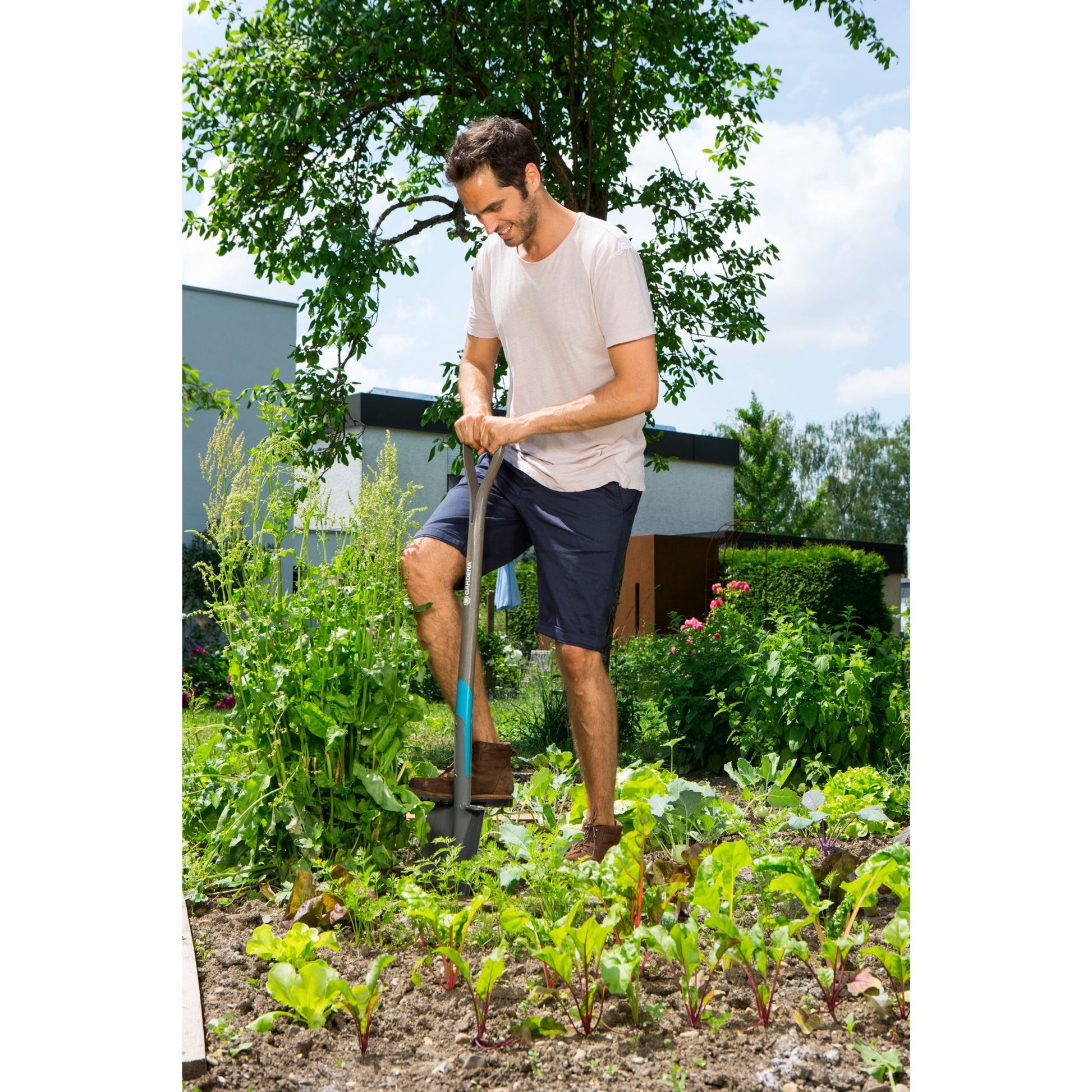 Gardena natureline spade (houtkleur turquoise, 17000-20)