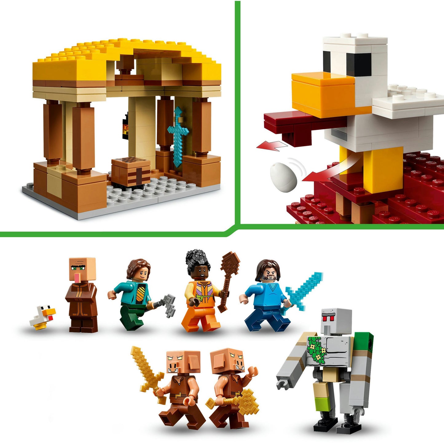 LEGO Minecraft 21273 L'attacco di Ghast Ballon al villaggio
