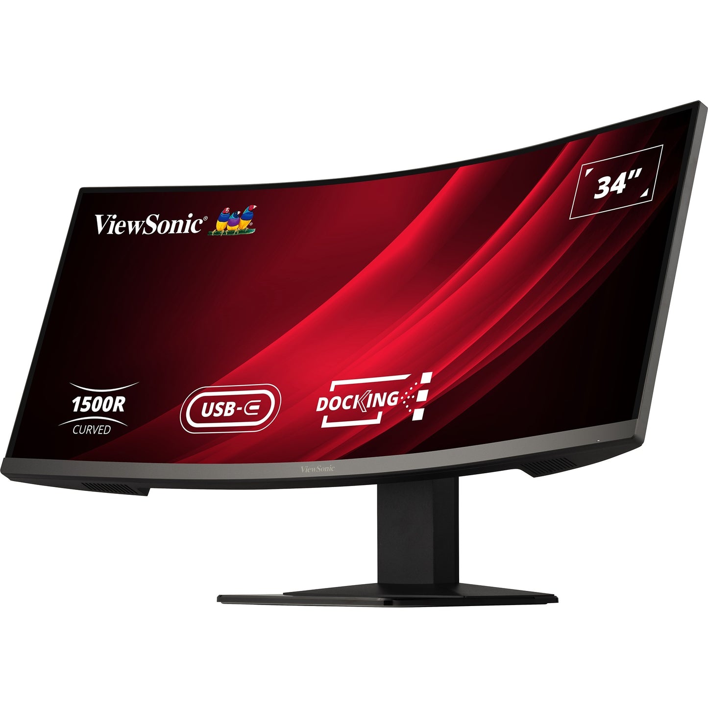 Monitor docking curvo Viewsonic UwQHD con switch KVM VG3419C 34 ultrawide (nero (opaco), 1x HDMI, 1x porta display, USB-A, USB-B, USB-C, LAN, audio)