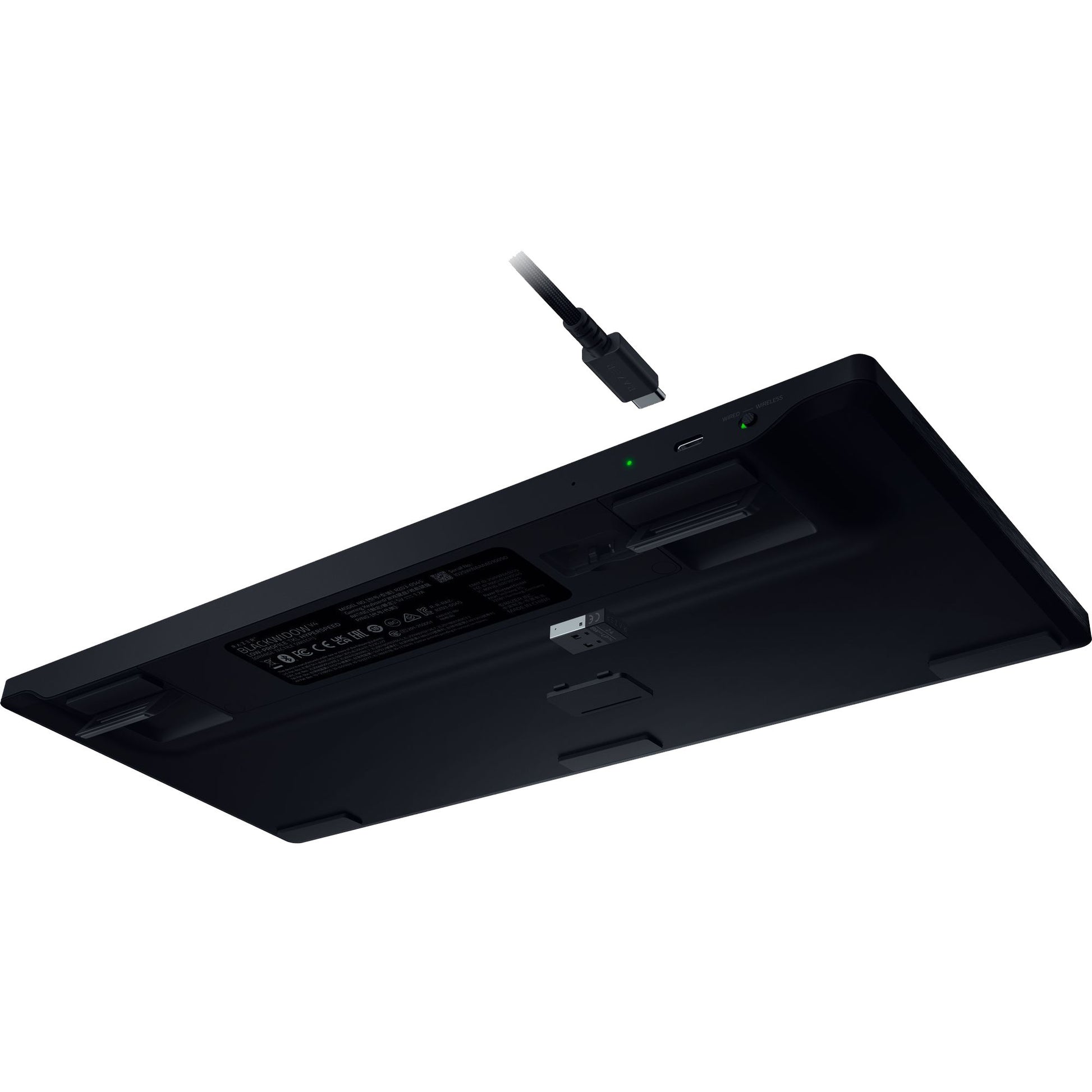Tastiera da gioco meccanica Razer blackwidow v4 rgb a basso profilo (nera, layout americano (qwerty), gialla a basso profilo, 80% (tkl))