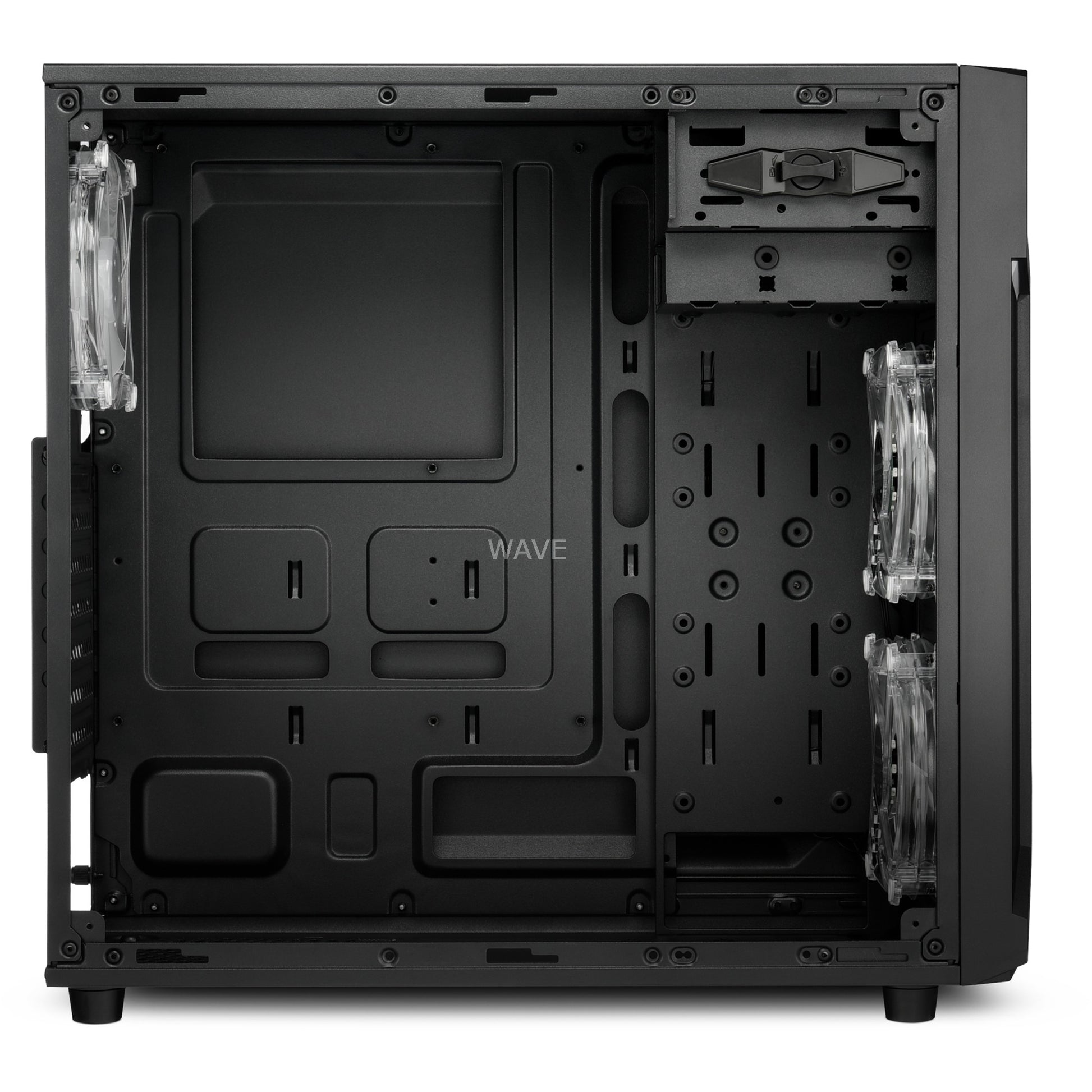 Sharkoon vg6-w rgb midi tower behuizing (zwart | 4x usb-a | rgb | window)