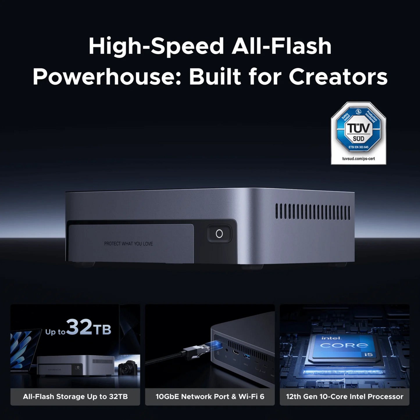 Ugreen nasync dxp480t plus (gris, WiFi, 1x 10GBE, HDMI, Thunderbolt 4 (40 GB s))