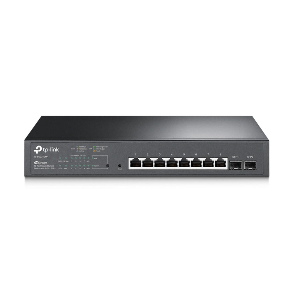 Tp-link Omada SG2210MP Jetstream Smart Switch Gigabit a 10 porte (nero, 8x PoE+, 2x Gigabit SFP)