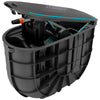 Caja de manguera enrollable oculta Gardena, carrete de manguera de 20 metros (negro turquesa)