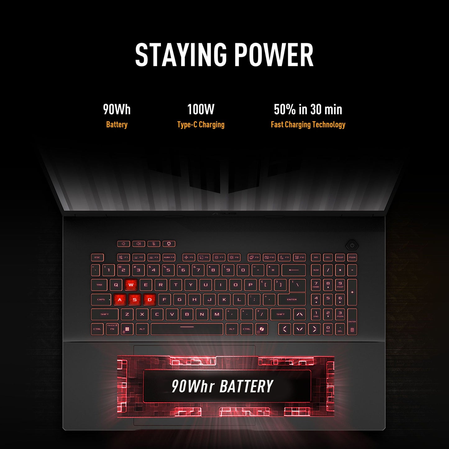 Asus tuf gaming a18 fa808um-s8112w 18 gaming laptop (zwart grijs | ryzen 7 260 | rtx 5060 | 16 gb | 1 tb ssd)