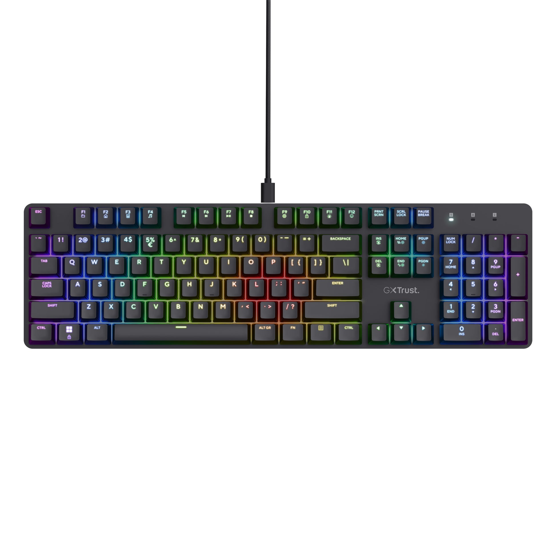 Trust GXT 871 Zora Tastiera da gioco meccanica, tastiera da gioco (nera, layout USA, rosso Huano)