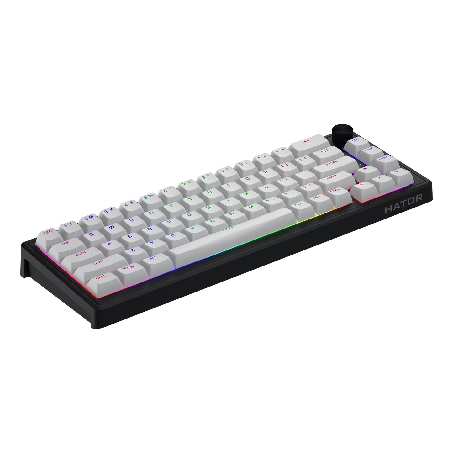 Hator skyfall mag ultra 8k, tastiera da gioco (nera, layout americano, hator aurum ice, 65%, rgb, double-shot pbt, hot-swap)