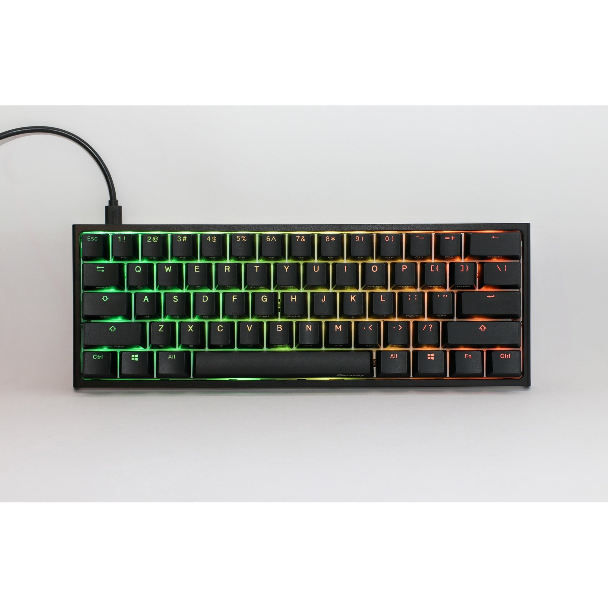 Ducky one 2 pro mini classic rgb mechanisch gaming toetsenbord (zwart, us lay-out (qwerty), cherry mx silent red, 60%, rgb led, double-shot pbt, quack mechanics)