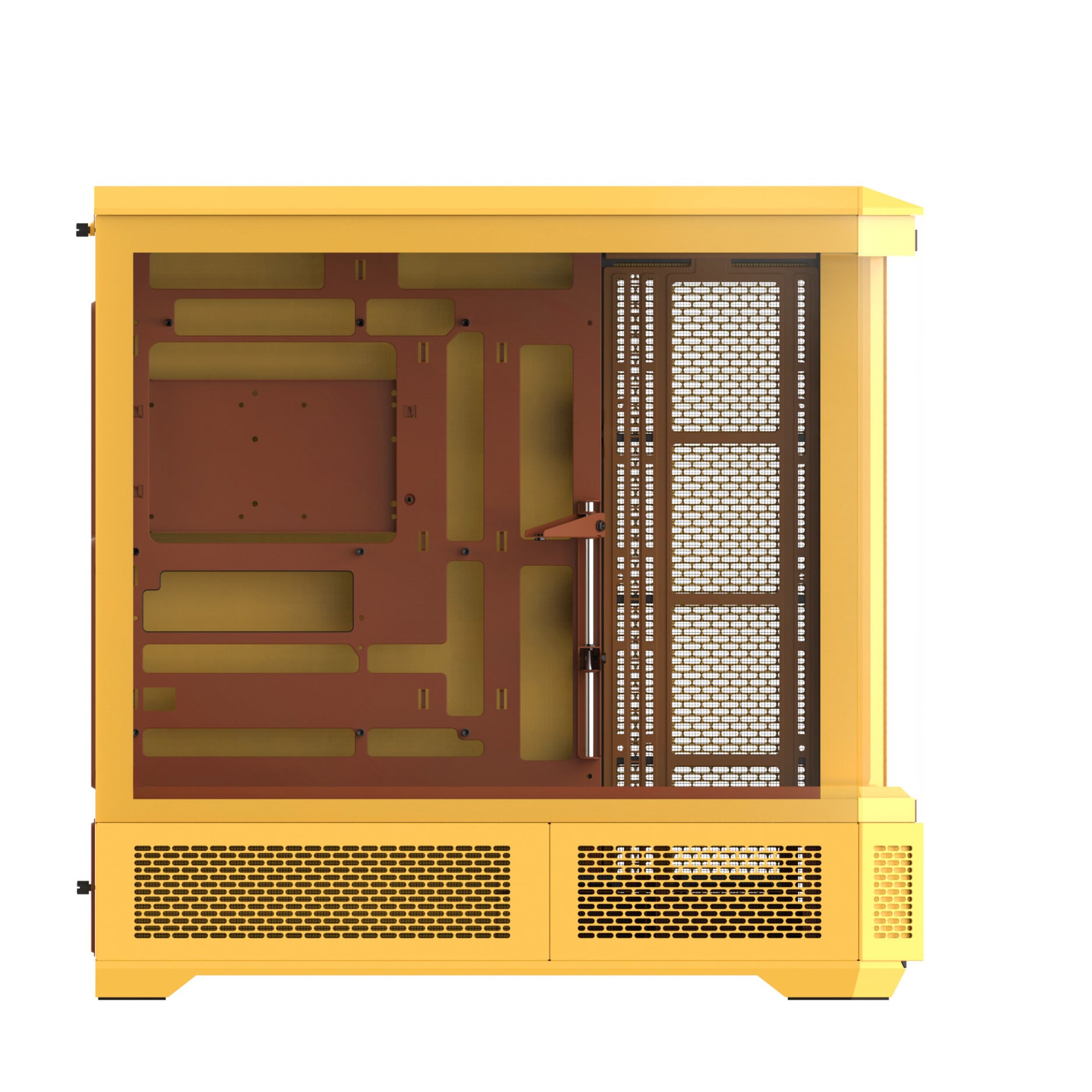 Thermaltake view 600 tg carcasa de torre grande de caramelo de mantequilla (amarillo | 2x USB-A | 1x USB-C | vidrio templado)