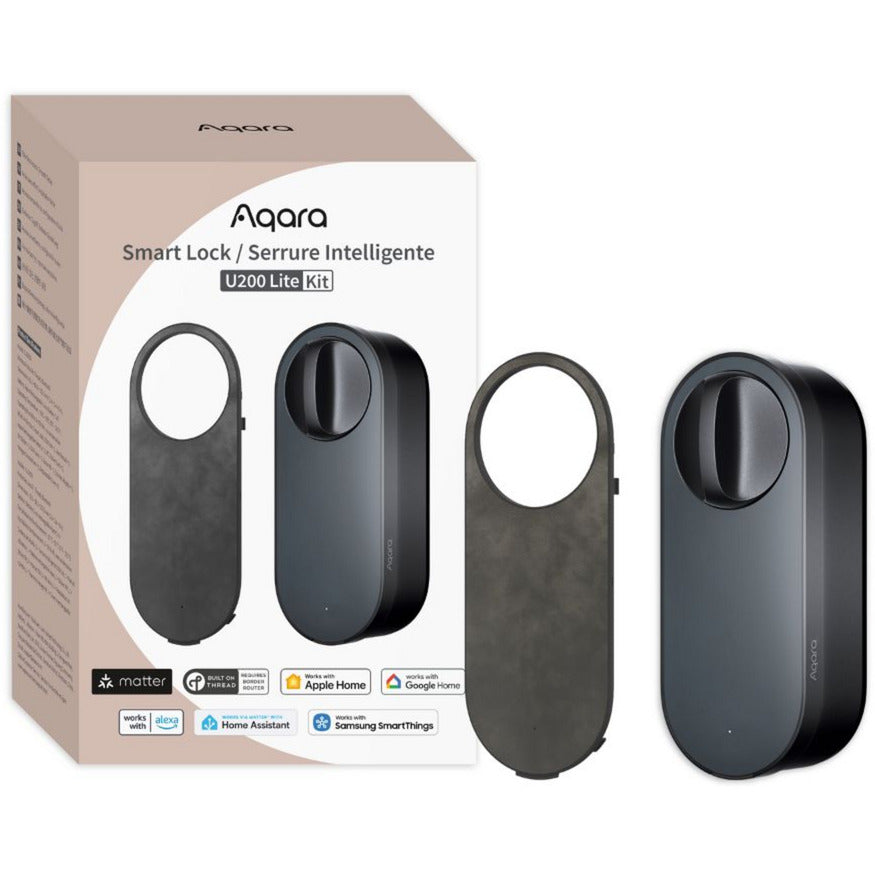 Aqara smart lock u200 lite kit serratura elettronica (nera, materia tramite filo, bluetooth 5.1, nfc)
