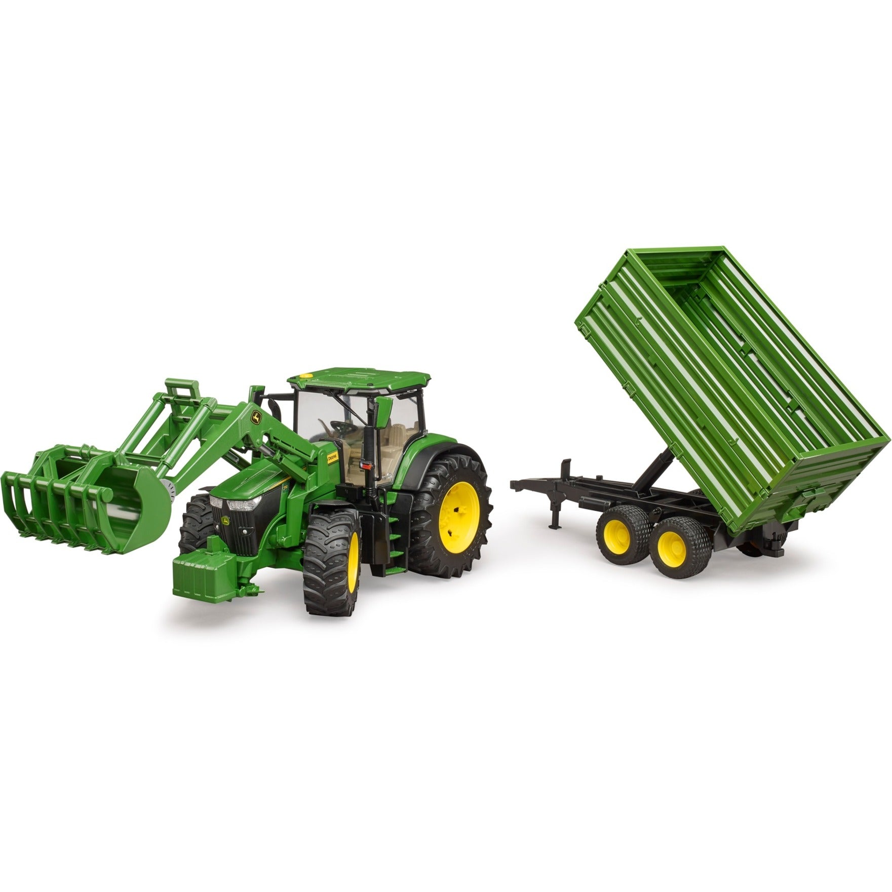 Bruder John Deere 7R 350 con caricatore anteriore e Transportaanha