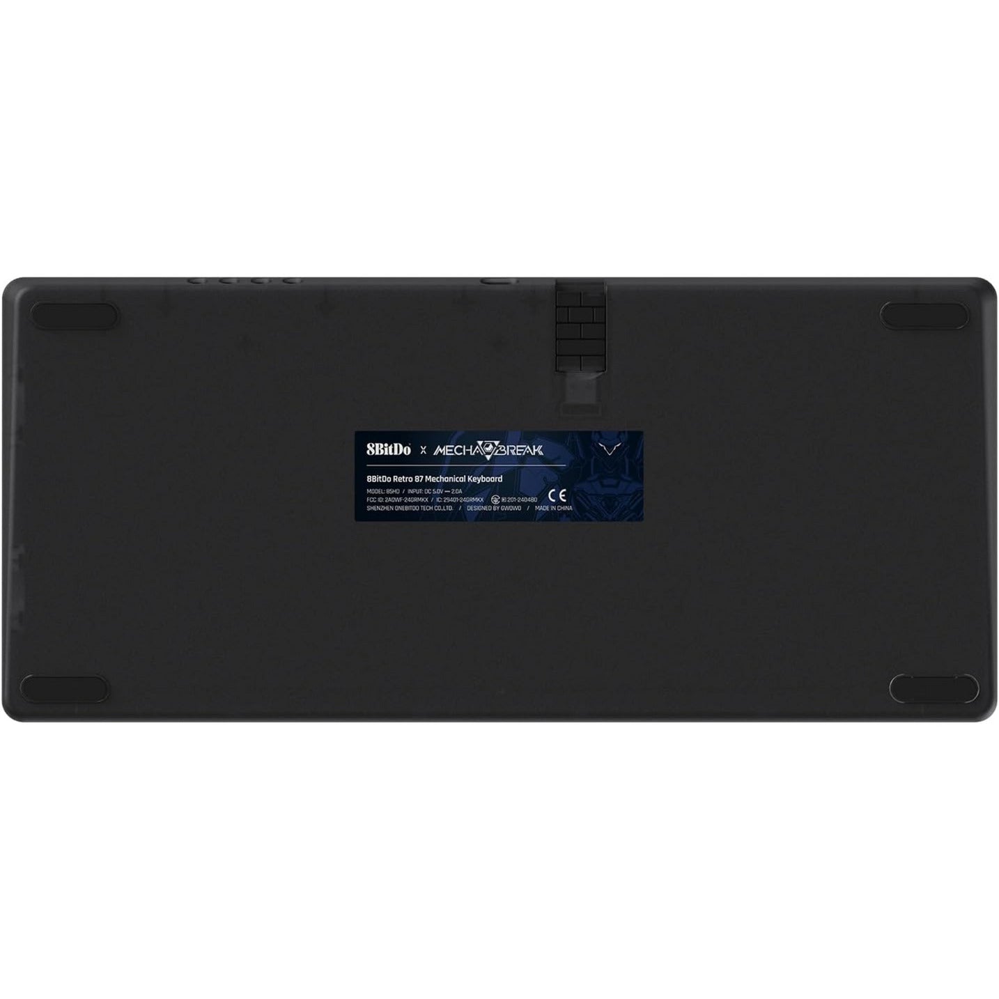 Teclado mecánico 8bitdo retro 87 - mecha break, teclado para juegos (negro azul, diseño estadounidense, kailh box jellyfish pro polish, tkl, teclas abs, hot-swap, bluetooth le 5.0, inalámbrico 2.4ghz, usb)