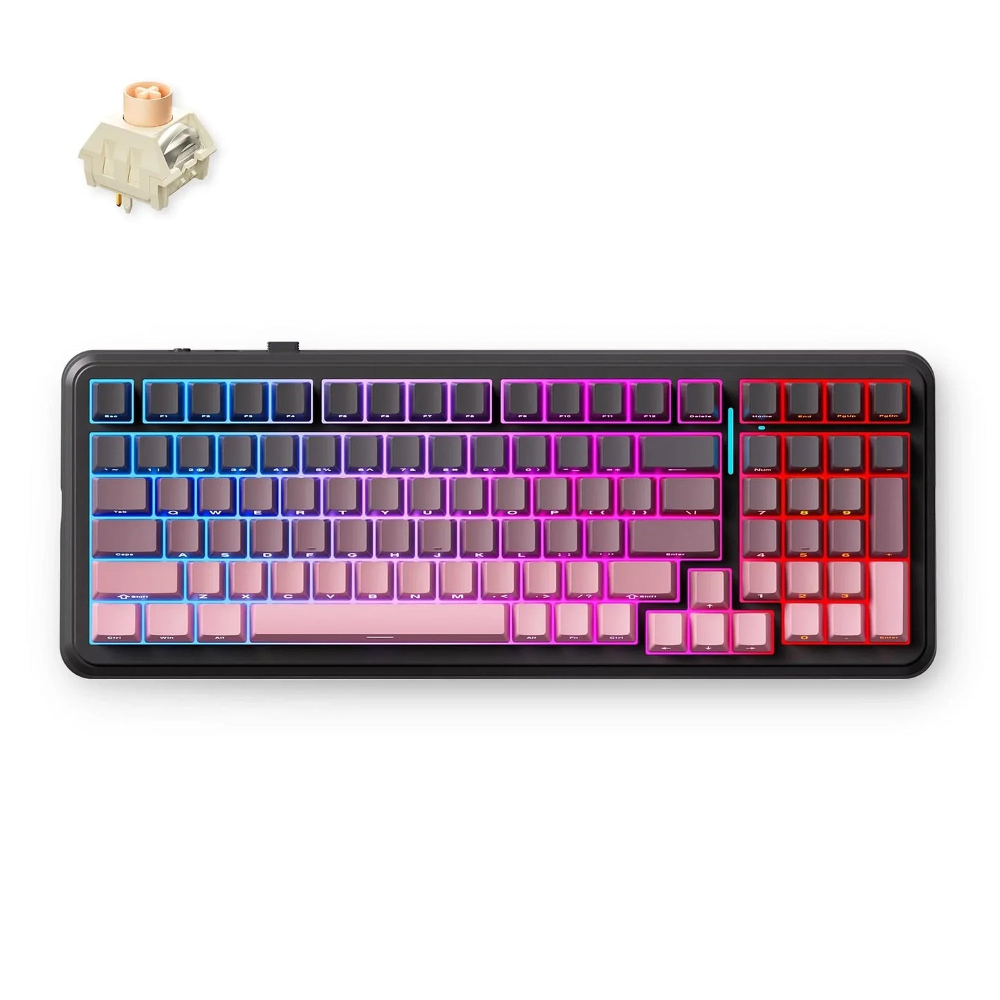 Mchose k99 v2 wireless meccanica nera, tastiera da gioco (layout americano)