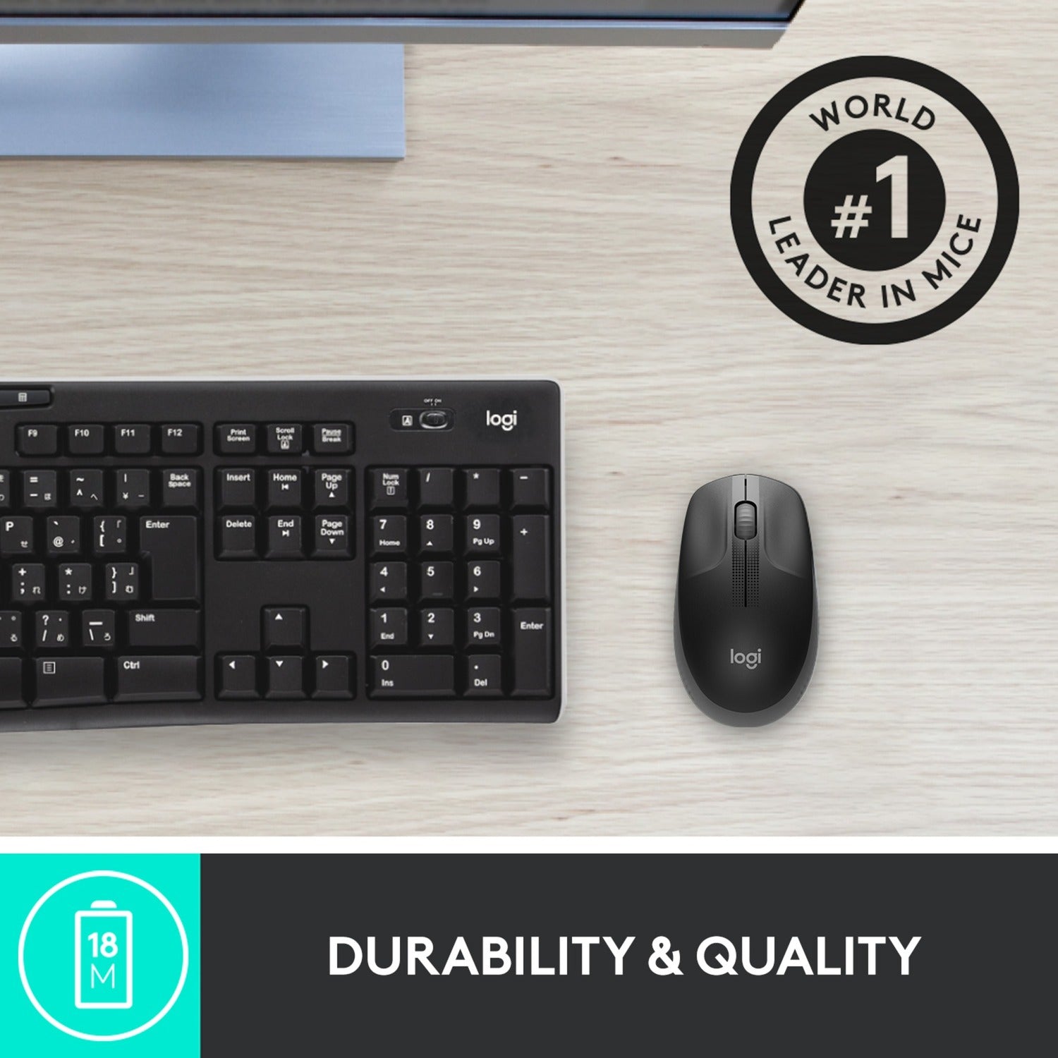Logitech M190 Mouse wireless full-size