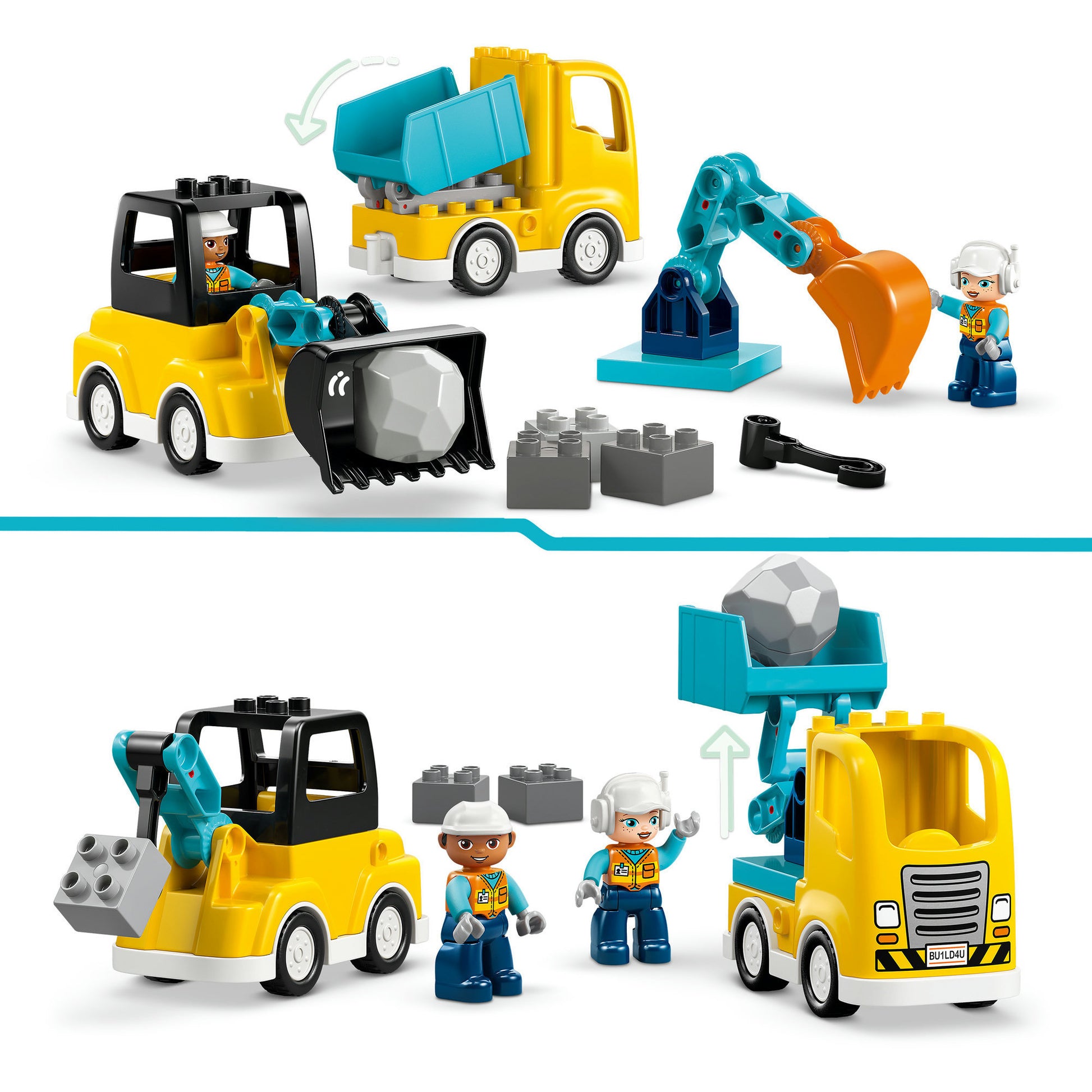 Lego Duplo Town 10475 Veicoli da cantiere 3in1