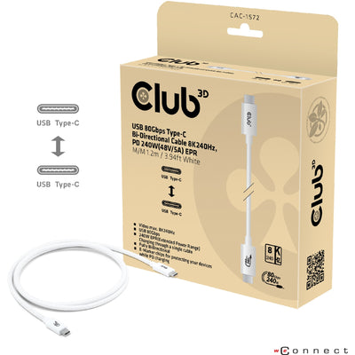 Club 3D USB-C 80GBPS certificato 240W 8K 240Hz