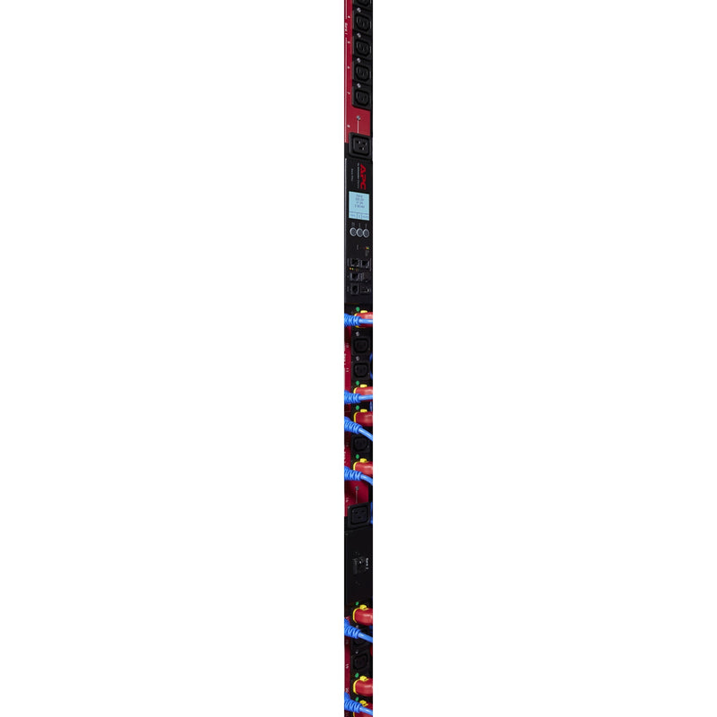 Apc ap8681redx667 - pdu con toma de corriente conmutada (negro rojo, 0h, 400v, (21x) c13 (3x) c19, enchufe trifásico iec 309 16a)