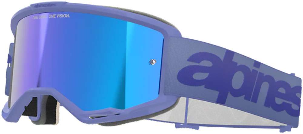 Alpinestars vision 5 wordmark (blu specchio) - maschera da mtb