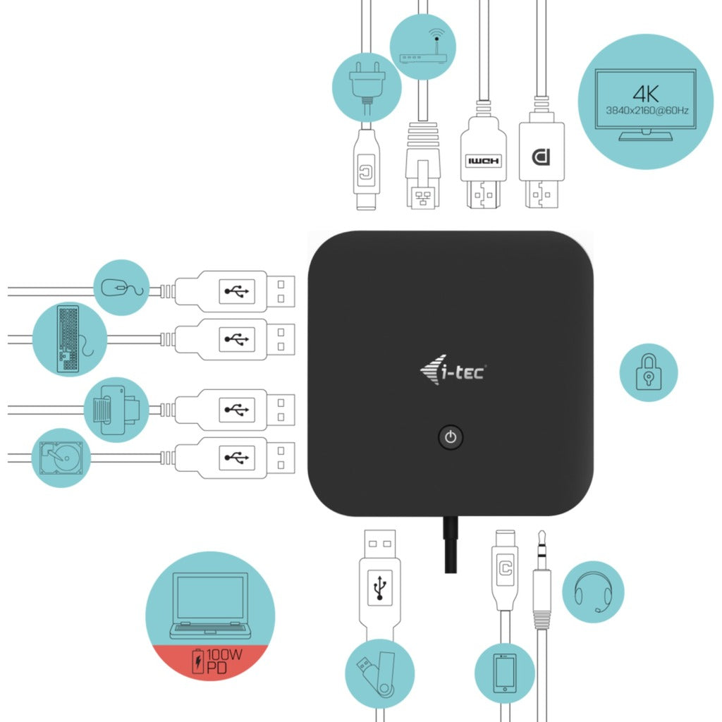 Estación de acoplamiento DP I-TEC USB-C HDMI con entrega