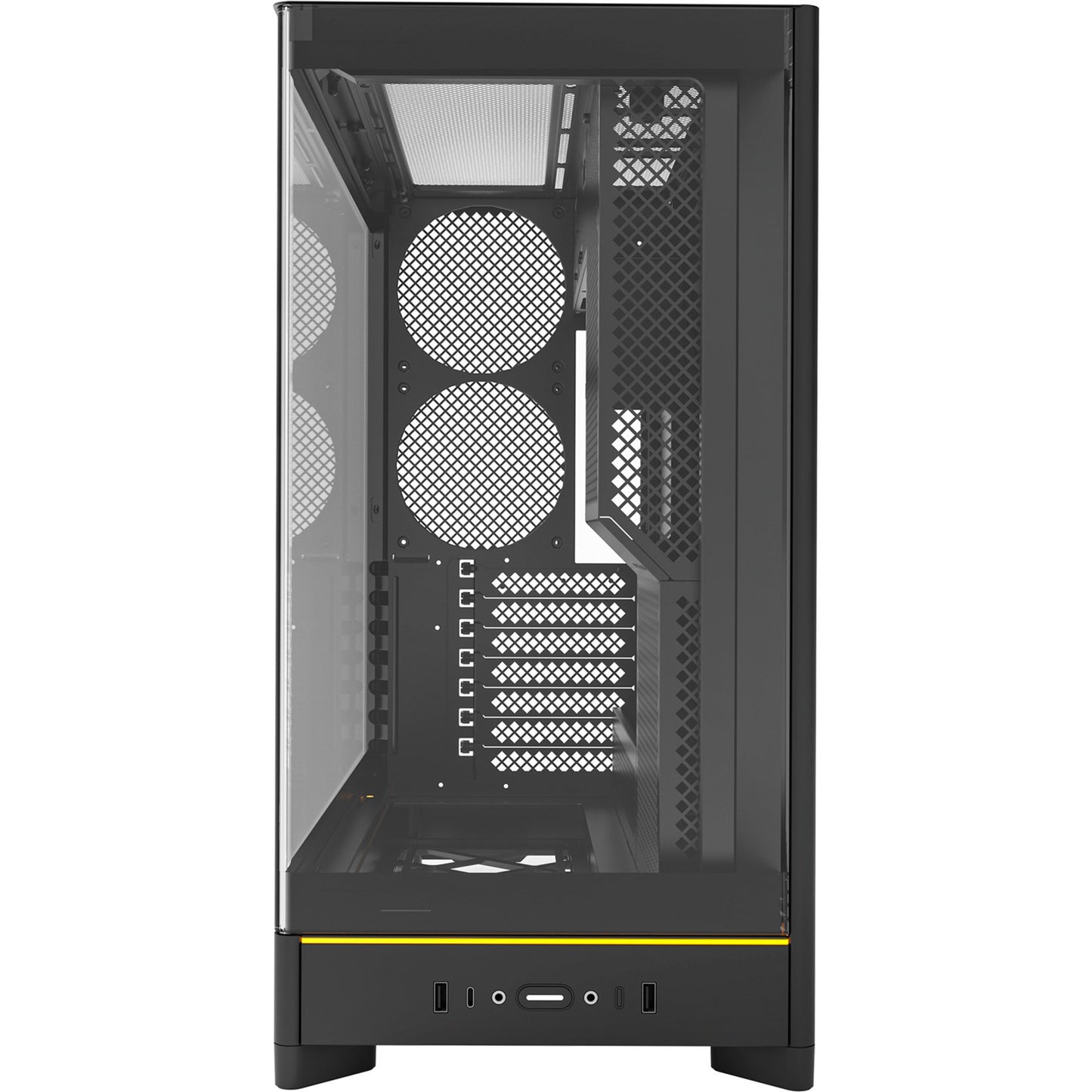 Custodia midi tower Montech HS02 (nero | 2x USB-A | 1x USB-C | RGB | vetro temperato)