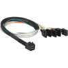 Delock cable mini sas hd sff-8643 > 4 x sata 7 pin, 0,5m kabel (83315, + sideband)