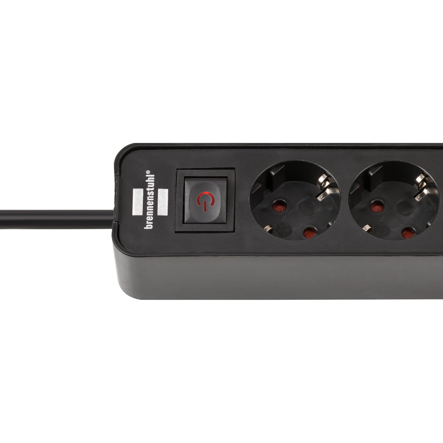 Regleta Brennerstuhl ecolor con 2 tomas de carga USB-C | 4 enchufes | negro | 1,5m h05vv-f 3g1.5 - 1153240106