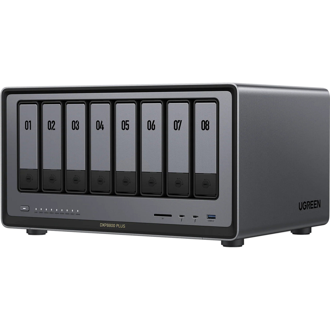 Ugreen nasync dxp8800 plus (grigio, WiFi, 2x 10GBE, HDMI, Thunderbolt 4 (40 GB s))