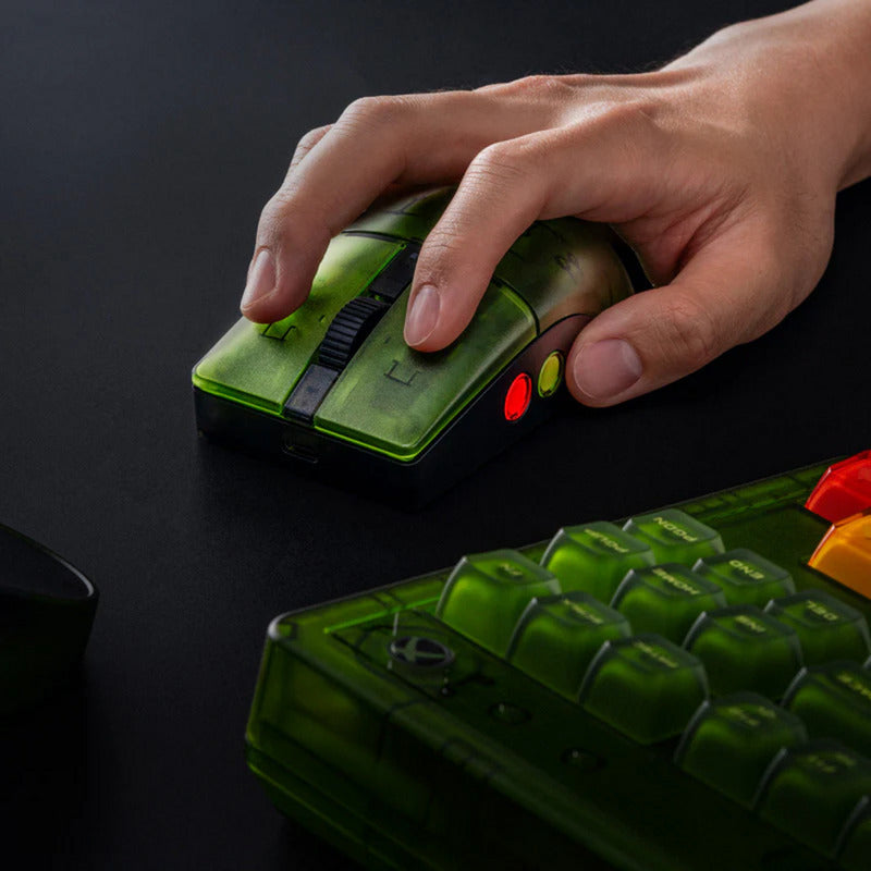 Mouse 8bitdo retro r8 - edizione xbox (verde, 50 - 26000 dpi, Bluetooth USB-C 2,4 GHz)