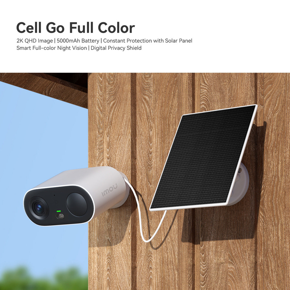 Telecamera di sicurezza kit a colori Imou cell go (bianca, 100% wireless, con pannello solare)